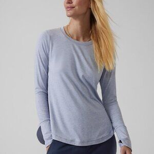 Athleta Uptempo Light Blue Long Sleeve Top, Medium